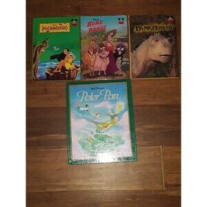 Lot Of 4 Disney Books, Pocahontas , Peter Pan, Home on the Range, Dinosaur